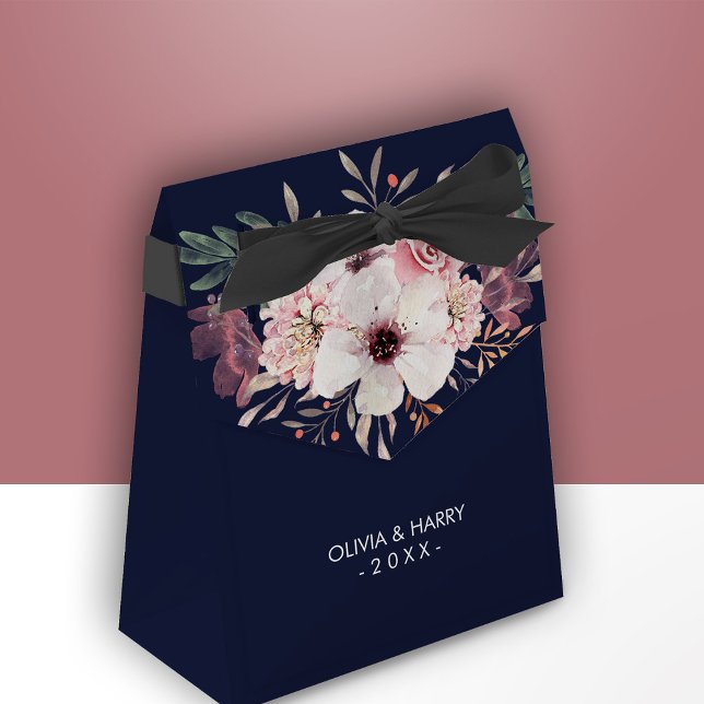 Personalisierte Blumenschachtel - Navy - Gastgesch Geschenkschachtel (Von Creator hochgeladen)