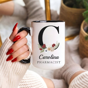 Personalisierte Blumenschrift-Tasse als Geschenk f Tasse