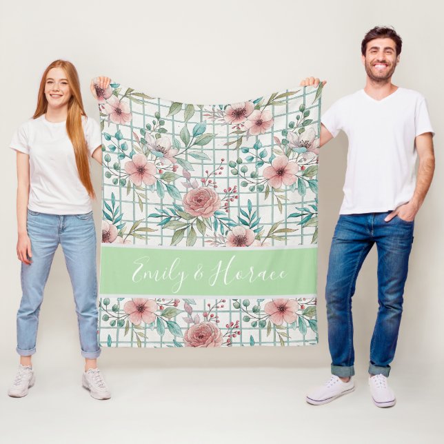 Personalisierte Blumensträuße Fleecedecke (Beispiel)