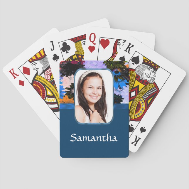 Personalisierte Blumenvorlage Spielkarten (Rückseite)