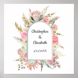 Personalisierte Blumige Hochzeitsjubiläumsnamen Da Poster