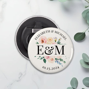 Personalisierte Blush-Floral-Gastgeschenk Hochzeit Flaschenöffner