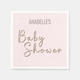 Personalisierte Blush Pink Babydusche Serviette