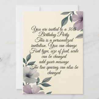 Personalisierte Blüte Einladung