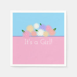 Personalisierte Blüte Es ist ein Baby Girl Pink un Serviette