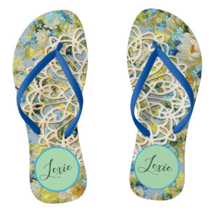 Personalisierte Blüte im Frühjahr Flip Flops