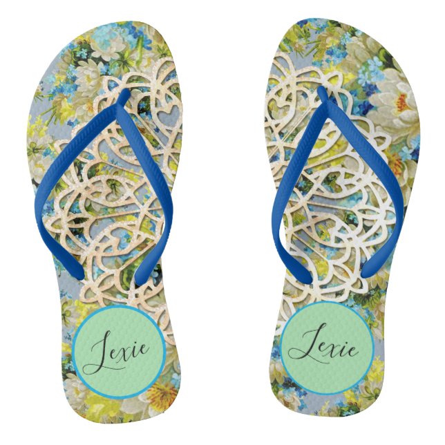 Personalisierte Blüte im Frühjahr Flip Flops (Fußbett)