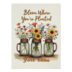 Personalisierte Blüte, in der Sie gepflanztes Post Poster