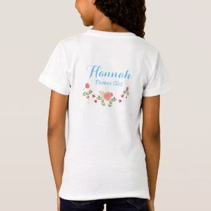 Personalisierte Blütenblume Wasserfarbe Girl Tshir T-Shirt