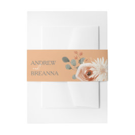Personalisierte Blütenfarbe Orangenpfirsichfarben Einladungsbanderole
