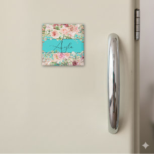 Personalisierte Blütengrenze mit Rose Magnet