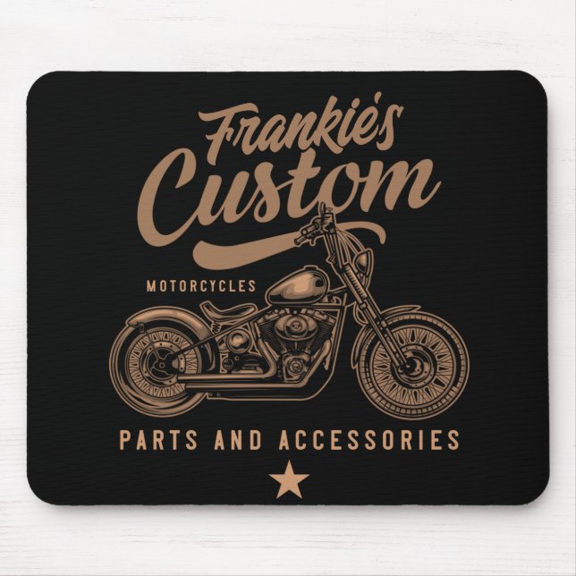 Personalisierte Bobber Motorradgarage Mousepad (Vorne)