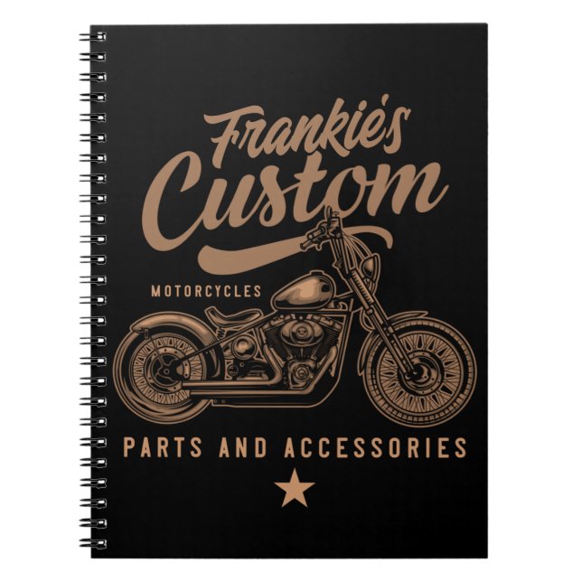 Personalisierte Bobber Motorradgarage Notizblock (Vorderseite)