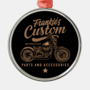 Personalisierte Bobber Motorradgarage Ornament Aus Metall