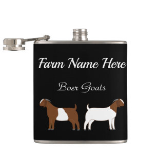 Personalisierte Boer Goat Farm Black Flachmann