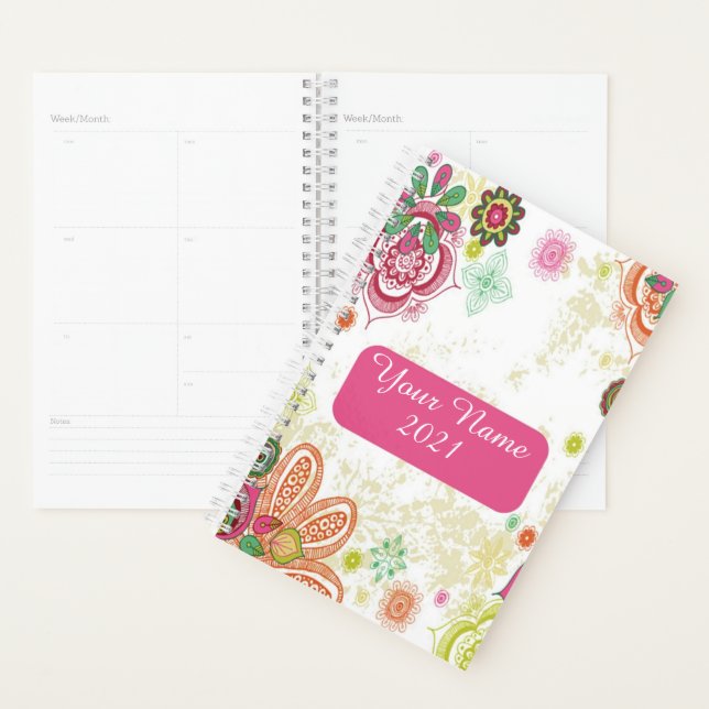 Personalisierte Bohemische Blüte Planer (Anzeige)
