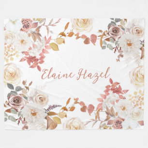Personalisierte Boho-Blume auf Fleece Blanket