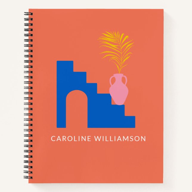 Personalisierte boho-bright botanische Formen Notizbuch (Vorderseite)