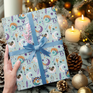 Personalisierte Boho-Chic-Geschenkverpackung in He Geschenkpapier