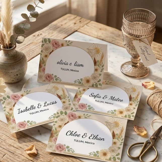 Personalisierte Boho-Hochzeits-Platzkarten  Platzkarte (Von Creator hochgeladen)