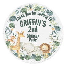 Personalisierte Boho Jungle Safari Tierkleber