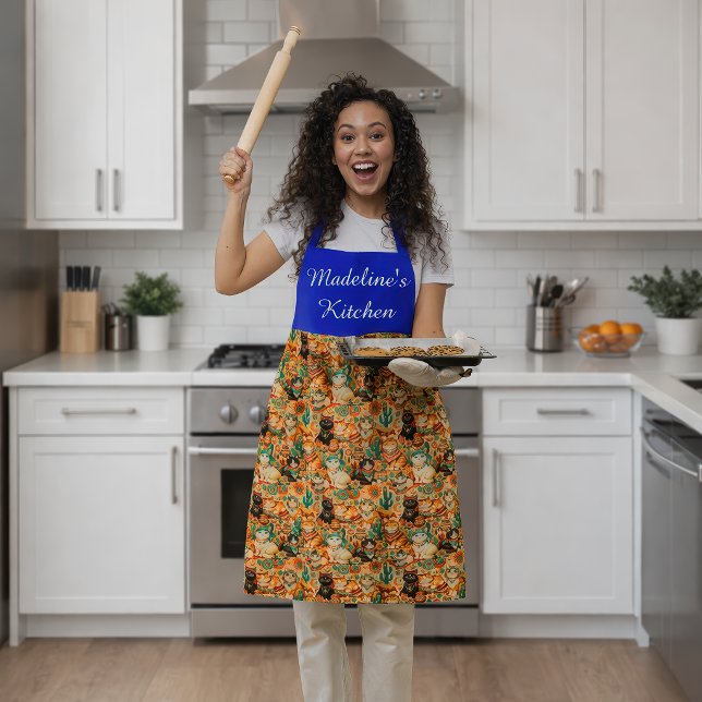 Personalisierte Boho-Katzen Schürze (Personalized Boho Cats Apron)