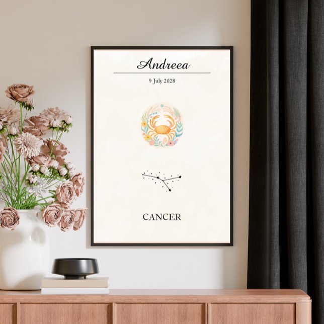 Personalisierte Boho Krebs Zodiak Konstellation Poster (Von Creator hochgeladen)