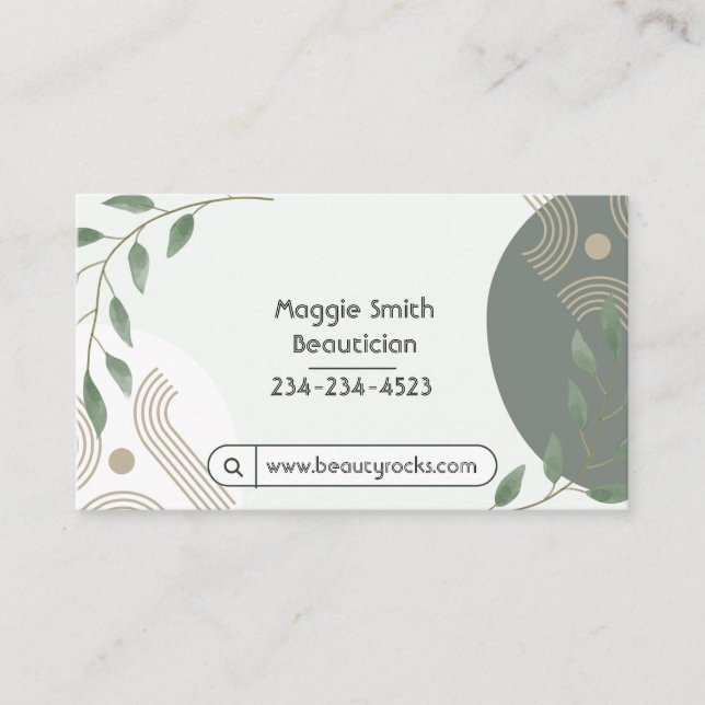 Personalisierte Boho Pflanze Business Card Visitenkarte (Vorderseite)