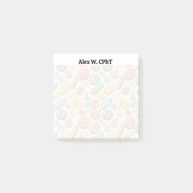 Personalisierte Boho Pharmacy 3x3 Sticky Notes Post-it Klebezettel (Vorderseite)