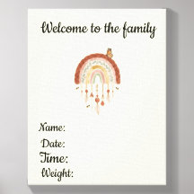 Personalisierte Boho-Regenbogen-Baby-Geburtsanzeig
