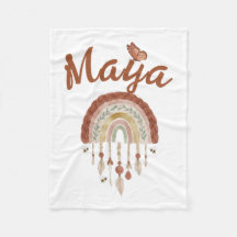 Personalisierte Boho-Regenbogen-Babydecke mit indi