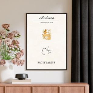 Personalisierte Boho-Schütze-Sternbild-Konstellati Poster
