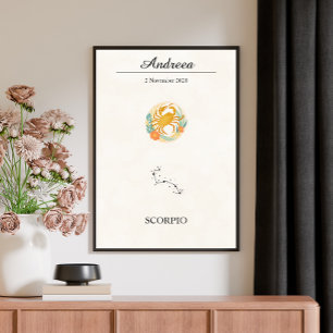 Personalisierte Boho-Skorpion-Sternbild-Konstellat Poster