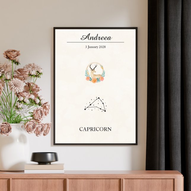 Personalisierte Boho-Steinbock-Zodiac-Konstellatio Poster (Von Creator hochgeladen)