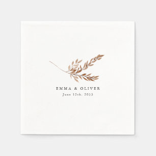Personalisierte Boho-Terrakotta-Botanical-Hochzeit Serviette