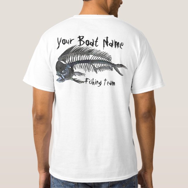 Personalisierte Boots-Name Mahi Fishbones T-Shirt (Rückseite)