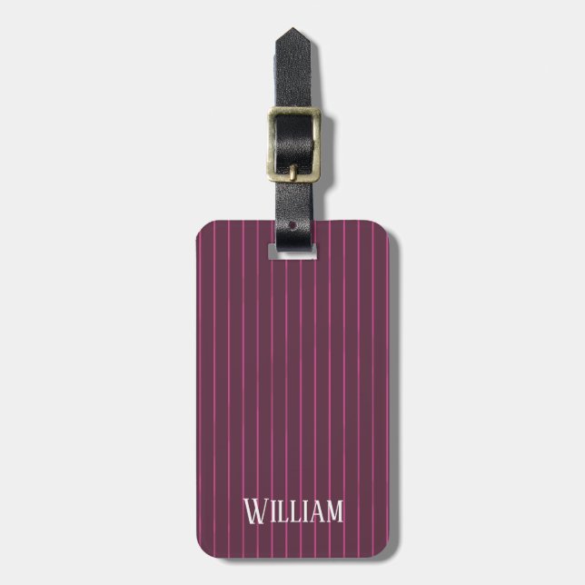 Personalisierte Bordeaux Gepäckanhänger (Vorderseite vertikal)