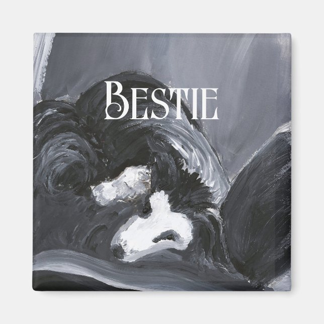 Personalisierte Border Collie Magnet (Vorne)