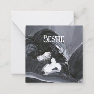 Personalisierte Border Collie Mitteilungskarte