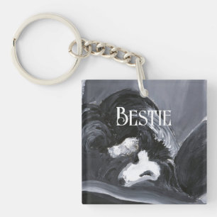Personalisierte Border Collie Schlüsselanhänger