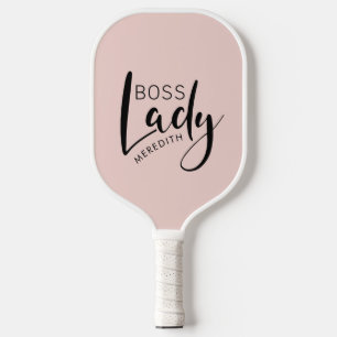 Personalisierte Boss-Lady-Logo in Rosa Pickleball Schläger