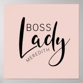 Personalisierte Boss-Lady-Logo in Rosa Poster