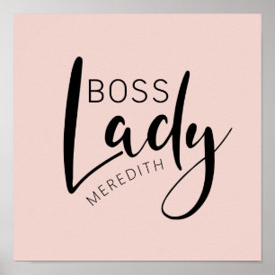 Personalisierte Boss-Lady-Logo in Rosa Poster
