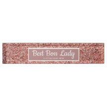 Personalisierte Boss Lady Rose Gold Glitzer Chic