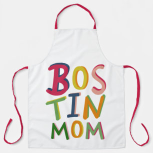 Personalisierte Bostin Mama Schwarzes Land Schürze