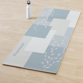 Personalisierte Botanische Blaue Geometrische Yoga Yogamatte
