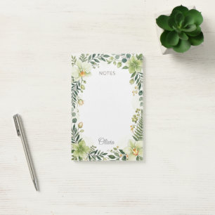 Personalisierte Botanische Grünpflanzen Florale Ha Post-it Klebezettel