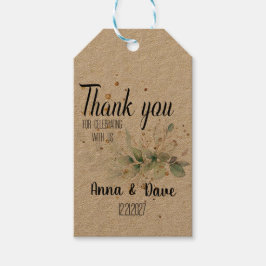 Personalisierte Botanische Hochzeit Vielen Dank fü Geschenkanhänger