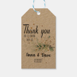 Personalisierte Botanische Hochzeit Vielen Dank fü Geschenkanhänger