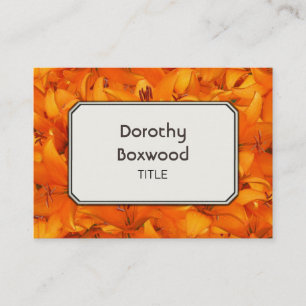 Personalisierte botanische orange Garten-Lilien Visitenkarte